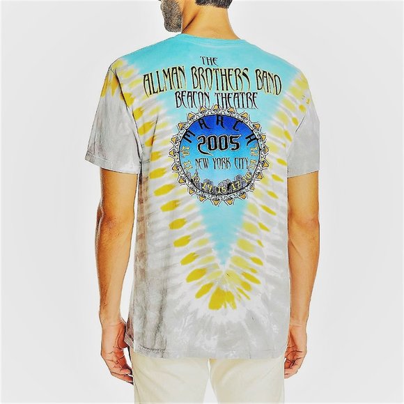 Allman Brothers 2005 NYC Beacon Theatre rock Liquid Blue Tie Dye T-Shirt L NWT - Picture 3 of 3